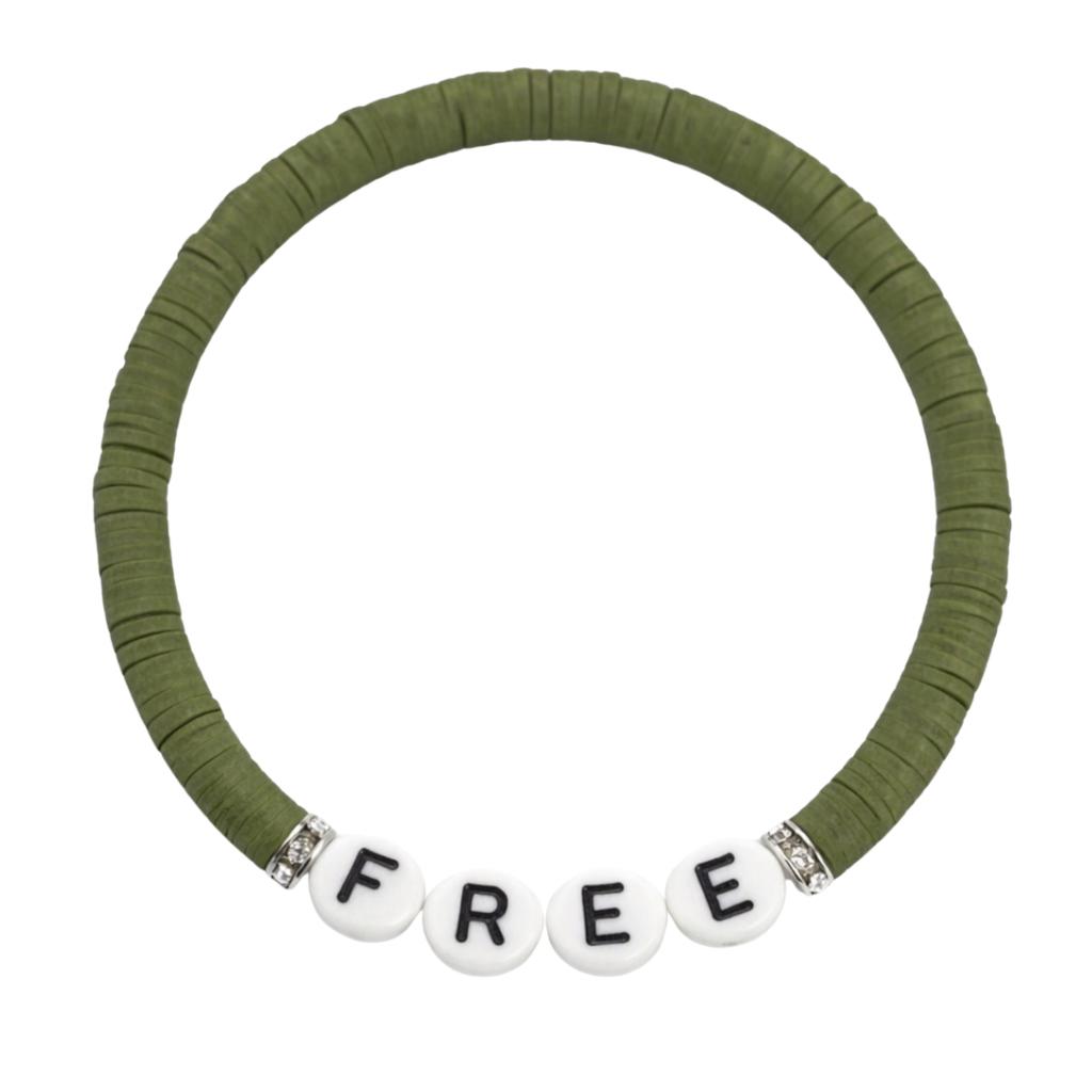 Bracelet Amitié Swifties FREE - Vert kaki