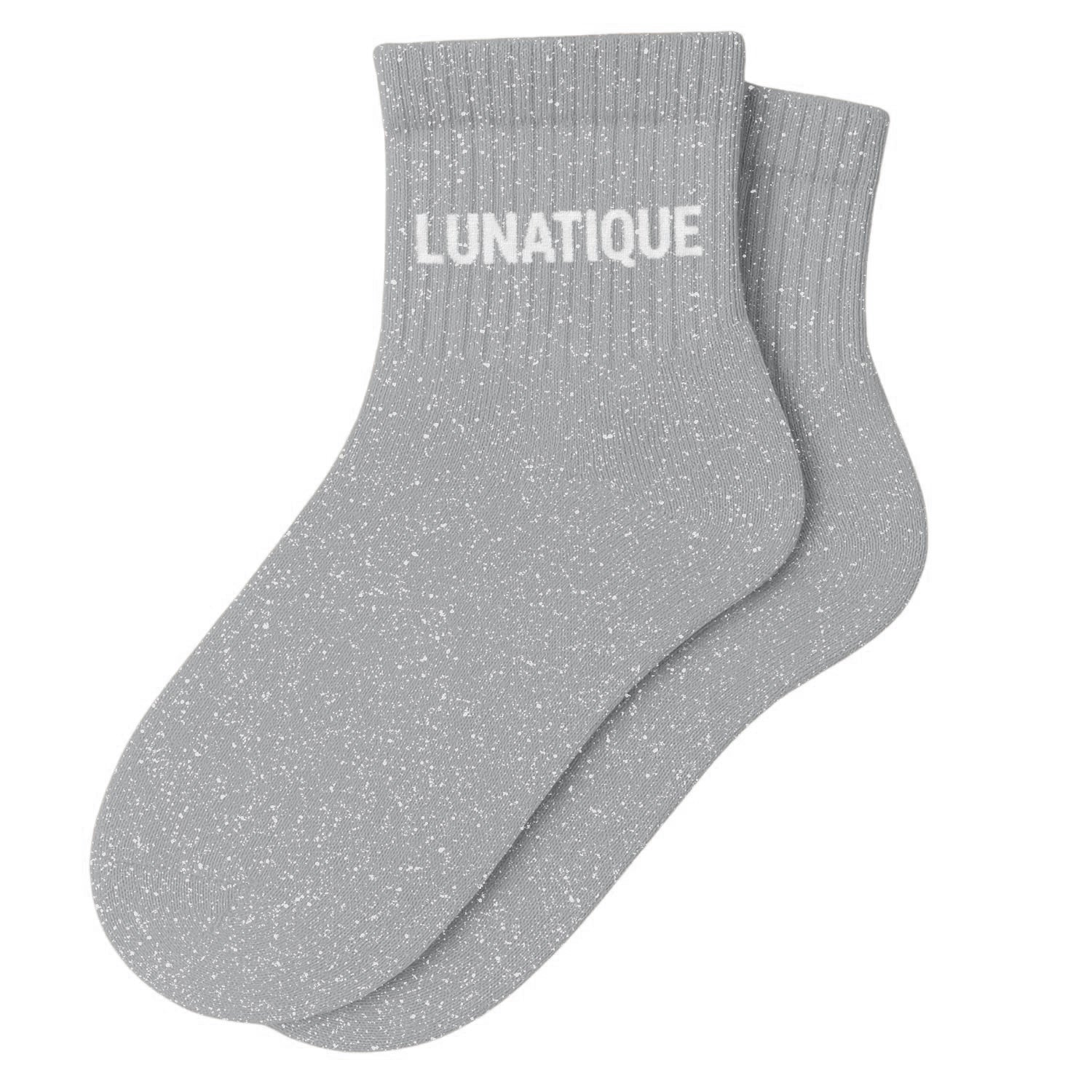 Chaussettes Courtes à Paillettes "LUNATIQUE" - Silver Moon