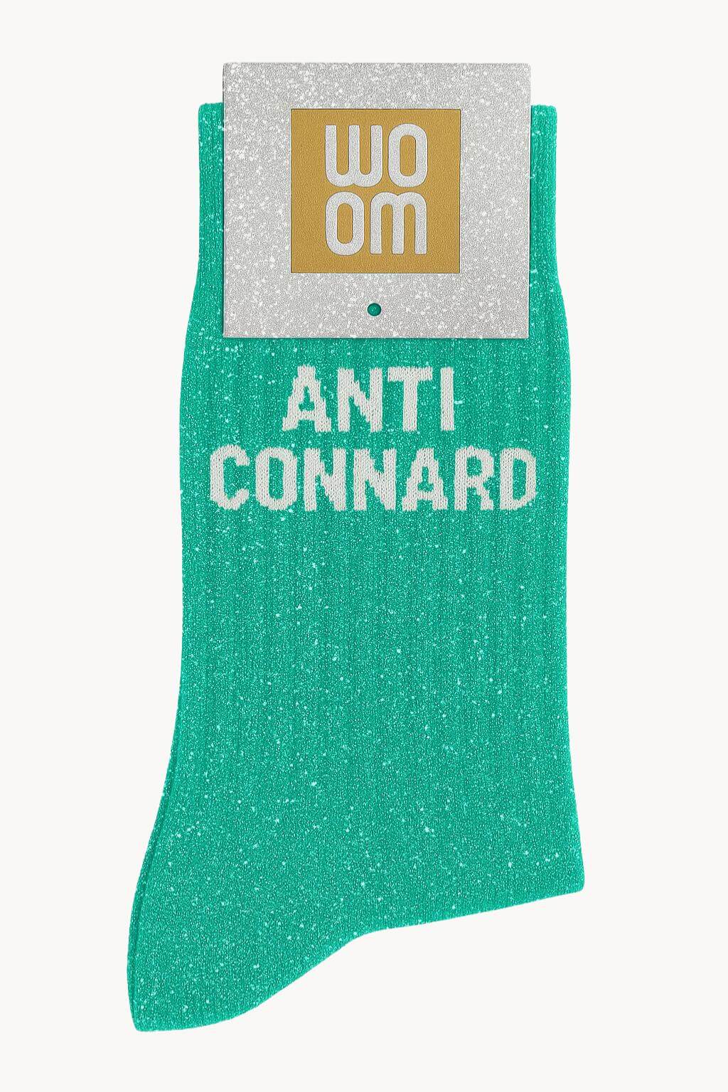 Chaussettes à Message "anti Connard" à paillettes vert