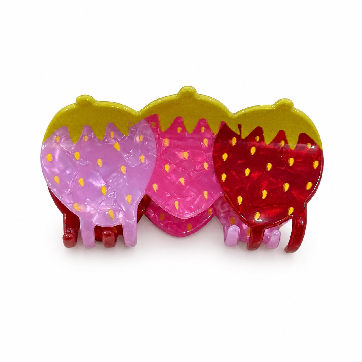 Pince à Cheveux Fraises 3 Couleurs