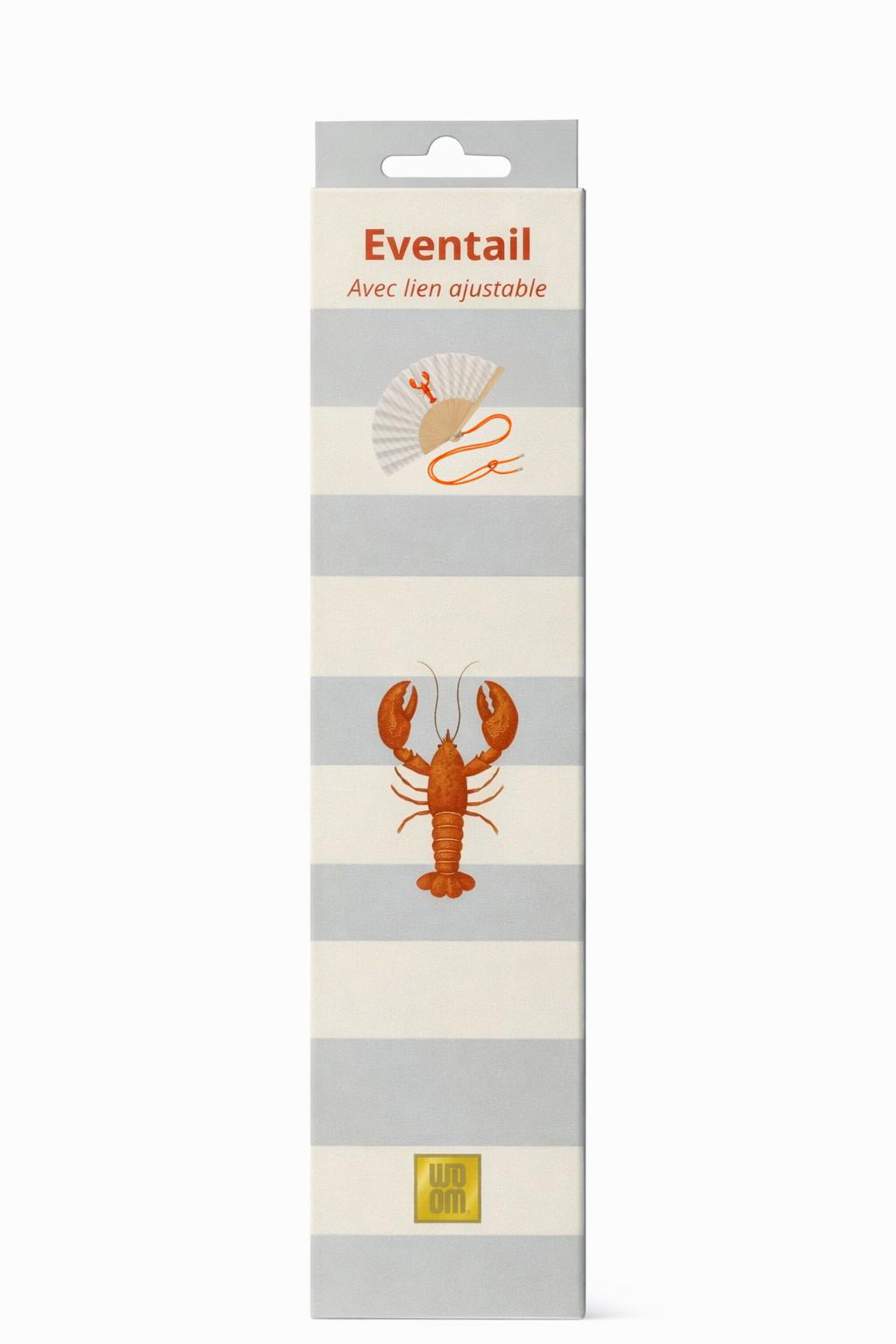 Boîte cadeau de l’éventail avec bandoulière motif homard