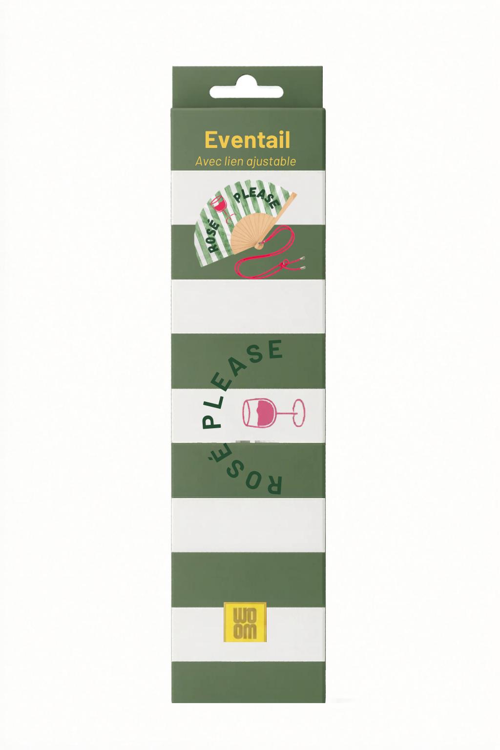Eventail avec bandoulière - Rosé Please