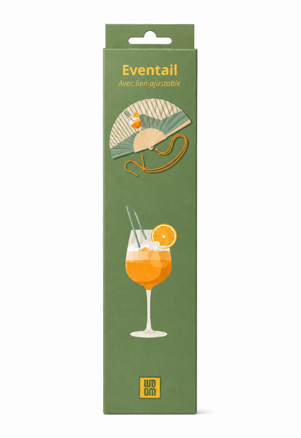 Eventail avec bandoulière - Verre de Spritz - vert