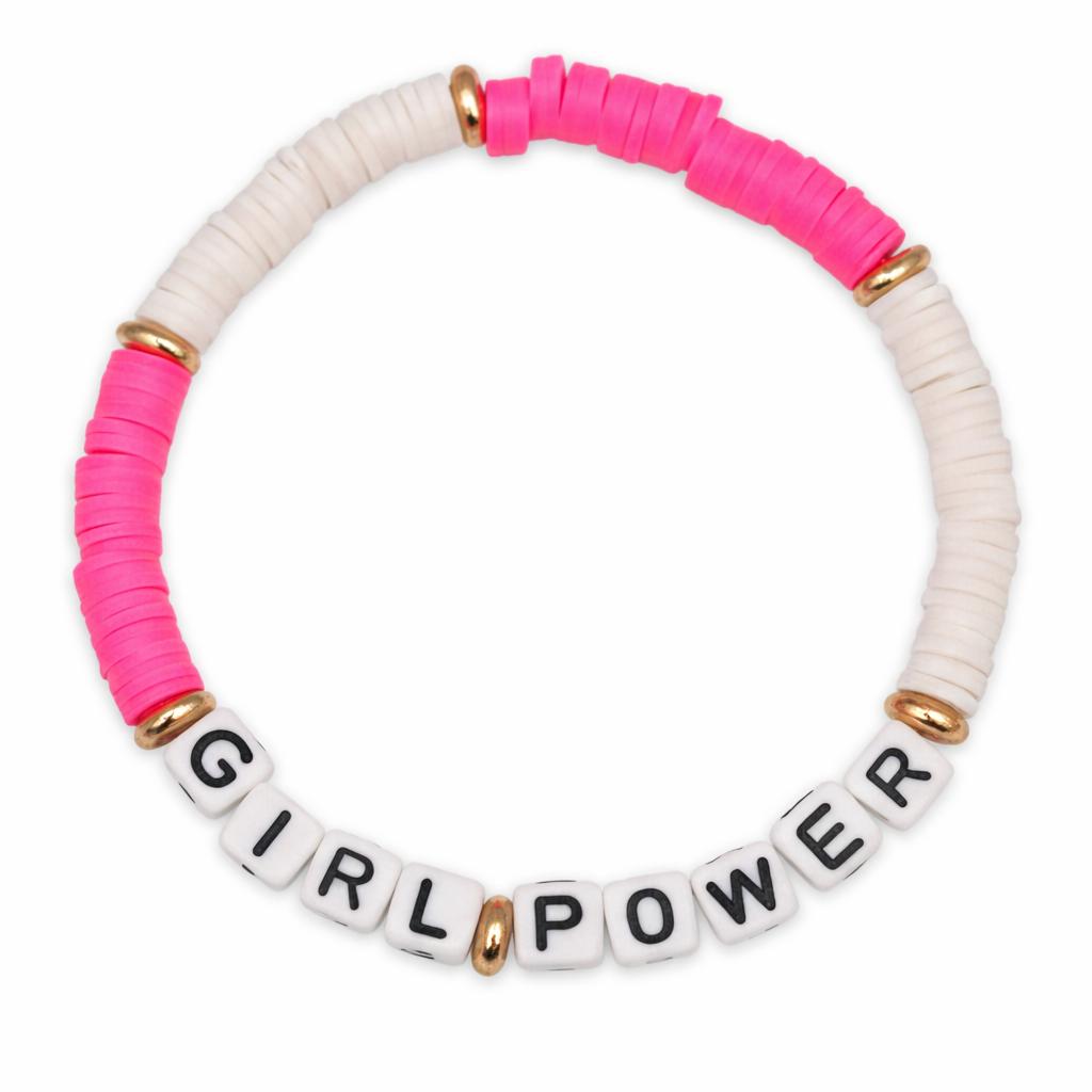 Bracelet Amitié Swifties GIRL POWER - Rose & Blanc