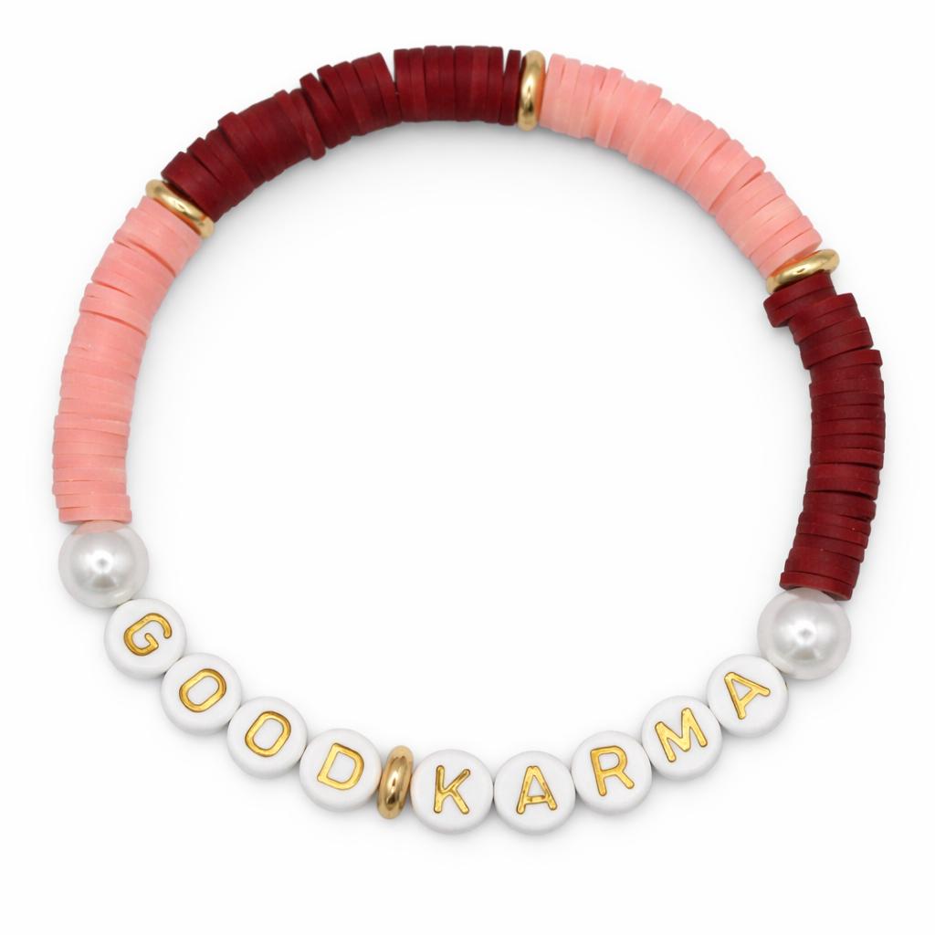 Bracelet Amitié Swifties GOOD KARMA - Rose & Bordeaux