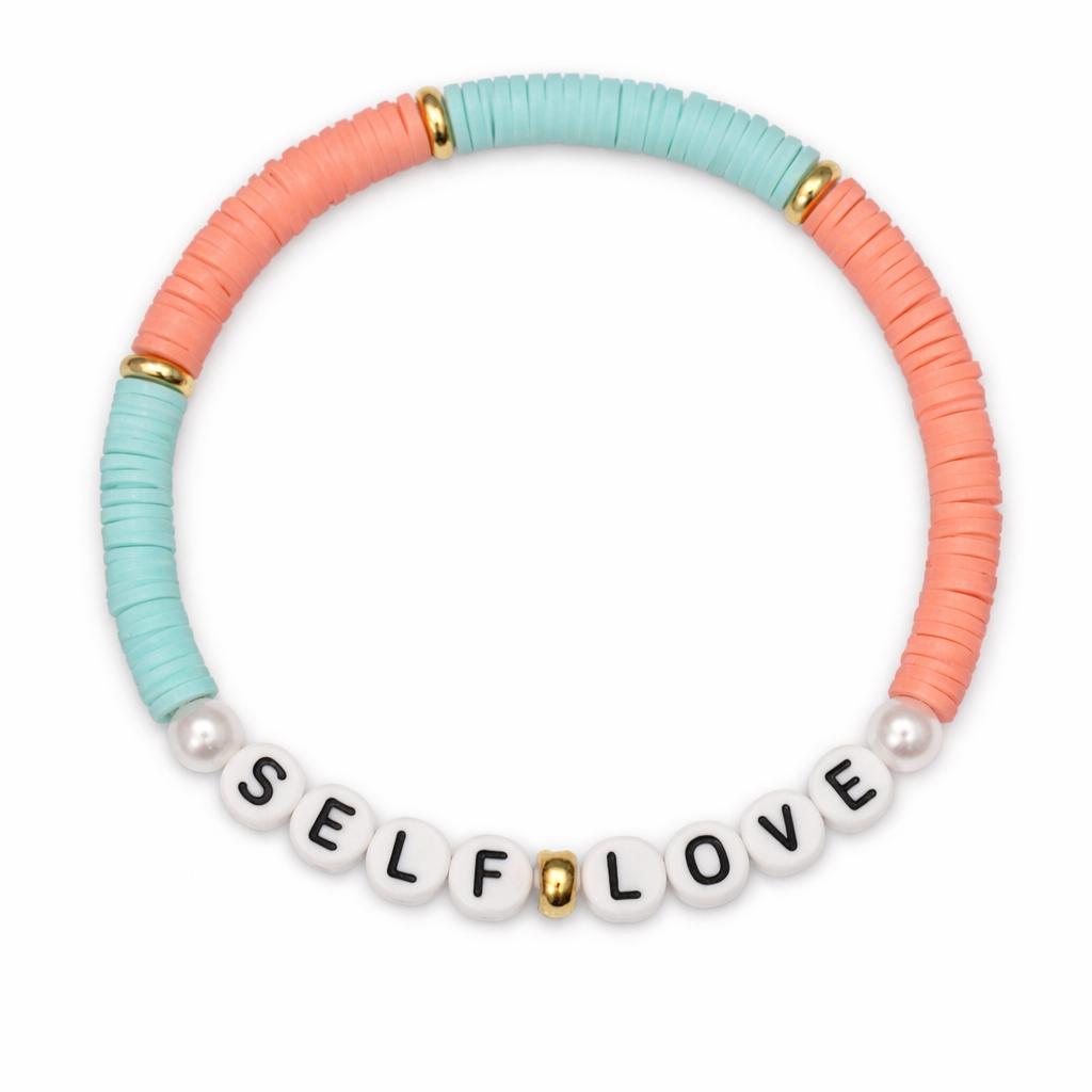 Bracelet Amitié Swifties SELF LOVE - Bleu clair & Orange