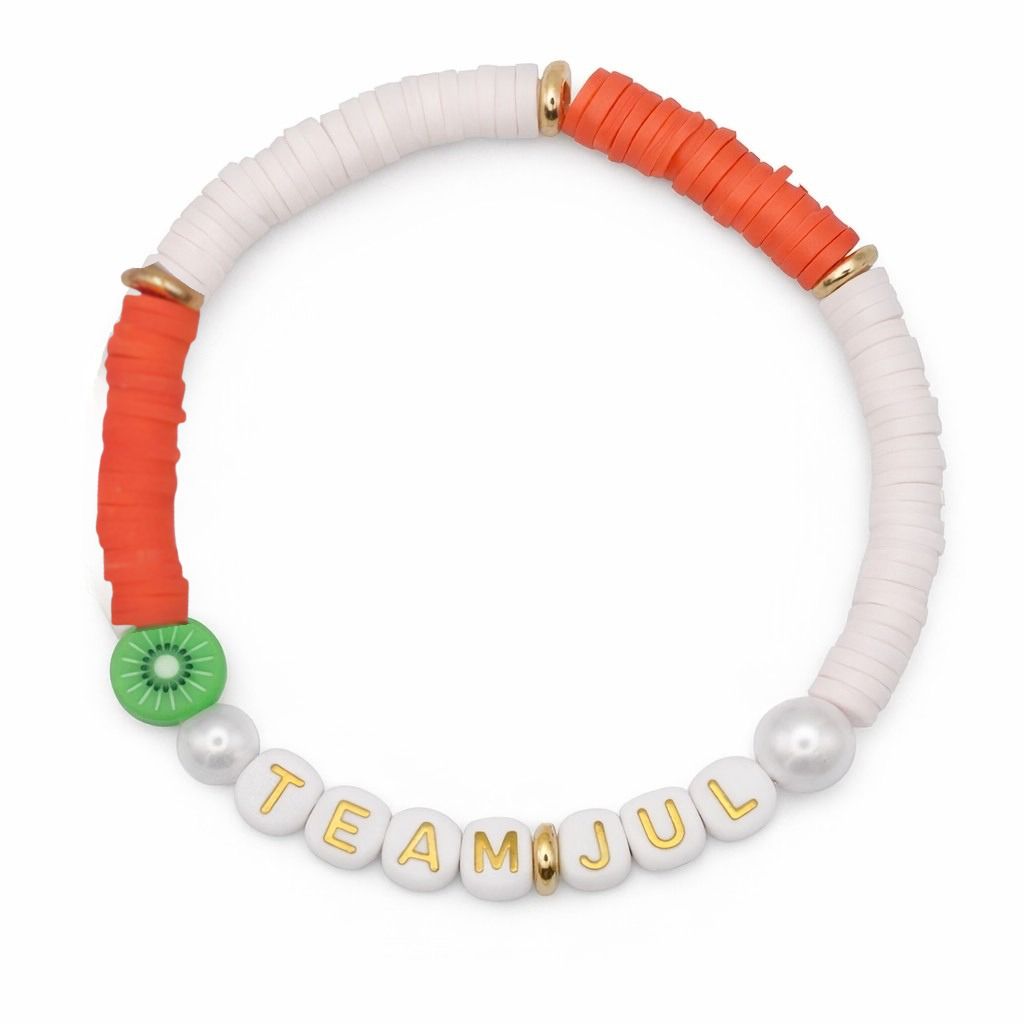Bracelet Amitié Swifties TEAM JUL - Blanc & Orange
