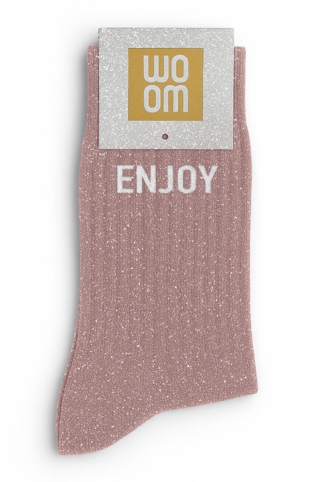 Chaussettes à Paillettes à Message "Enjoy" - Rose Gold