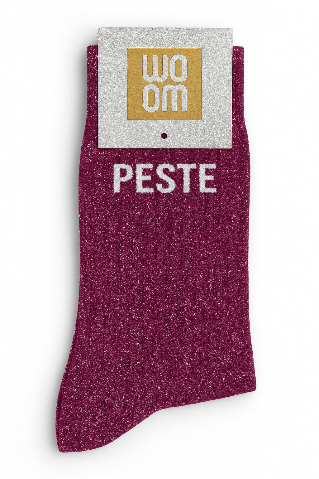 Chaussettes à Paillettes à Message "Peste" - Violet