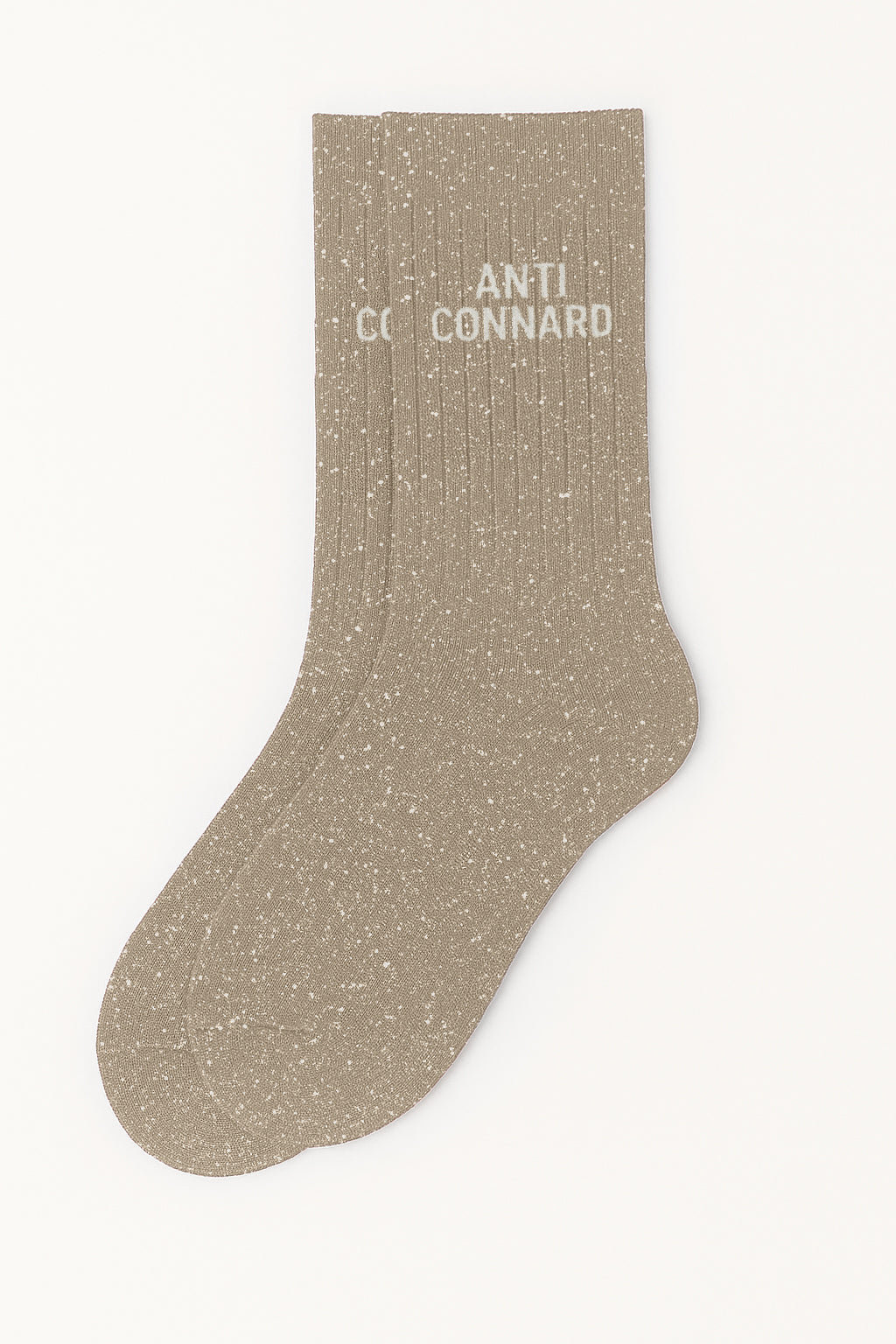 Chaussettes beiges à paillettes modèle  "Anti Connard"  - message drôle - cadeau rigolo femme - Woom