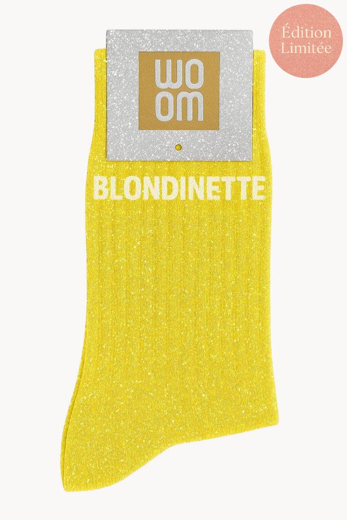 chaussettes blondinettes à paillettes jaune