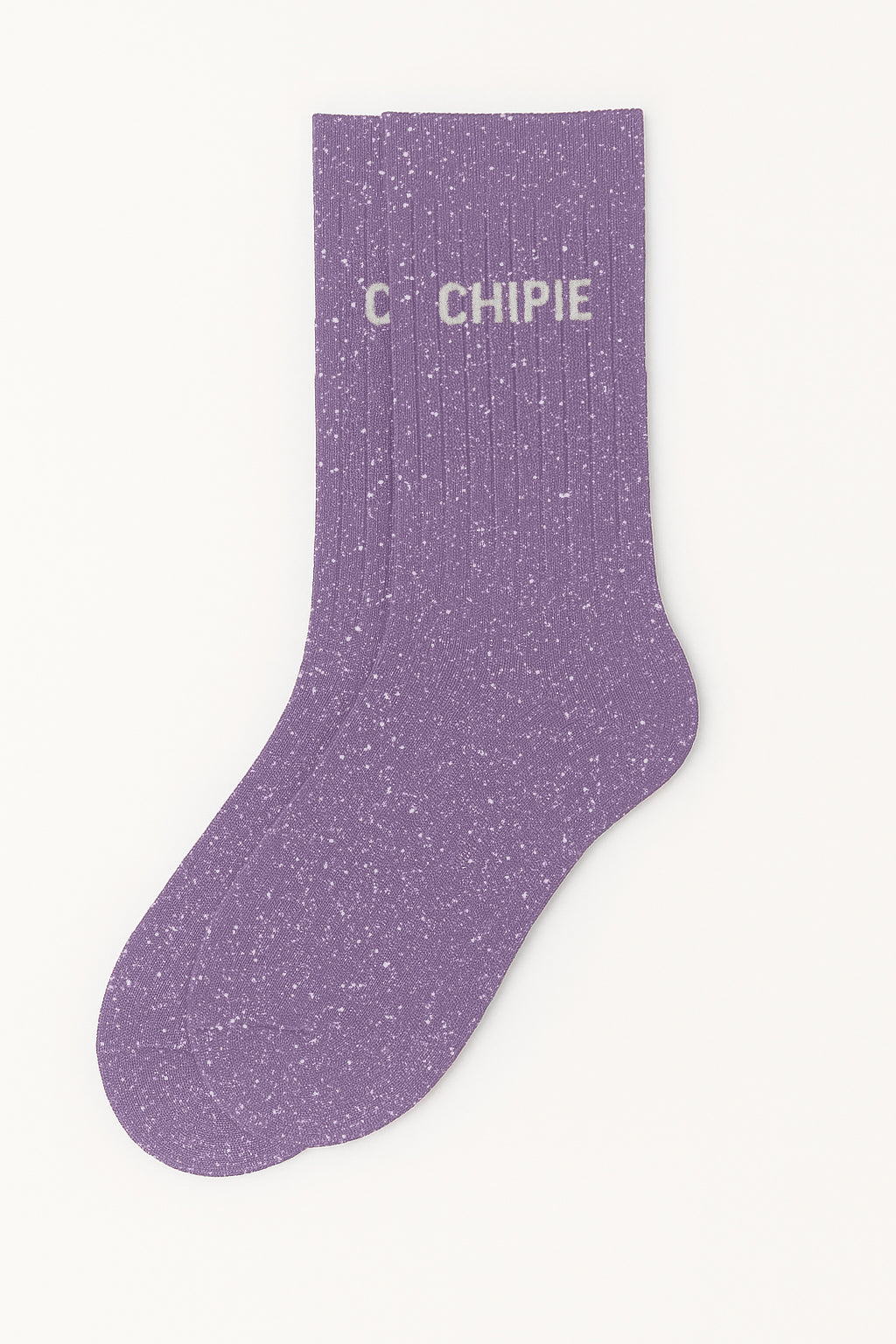 Chaussettes Mauves à paillettes modèle  "Chipie"  - message drôle - cadeau rigolo femme - Woom