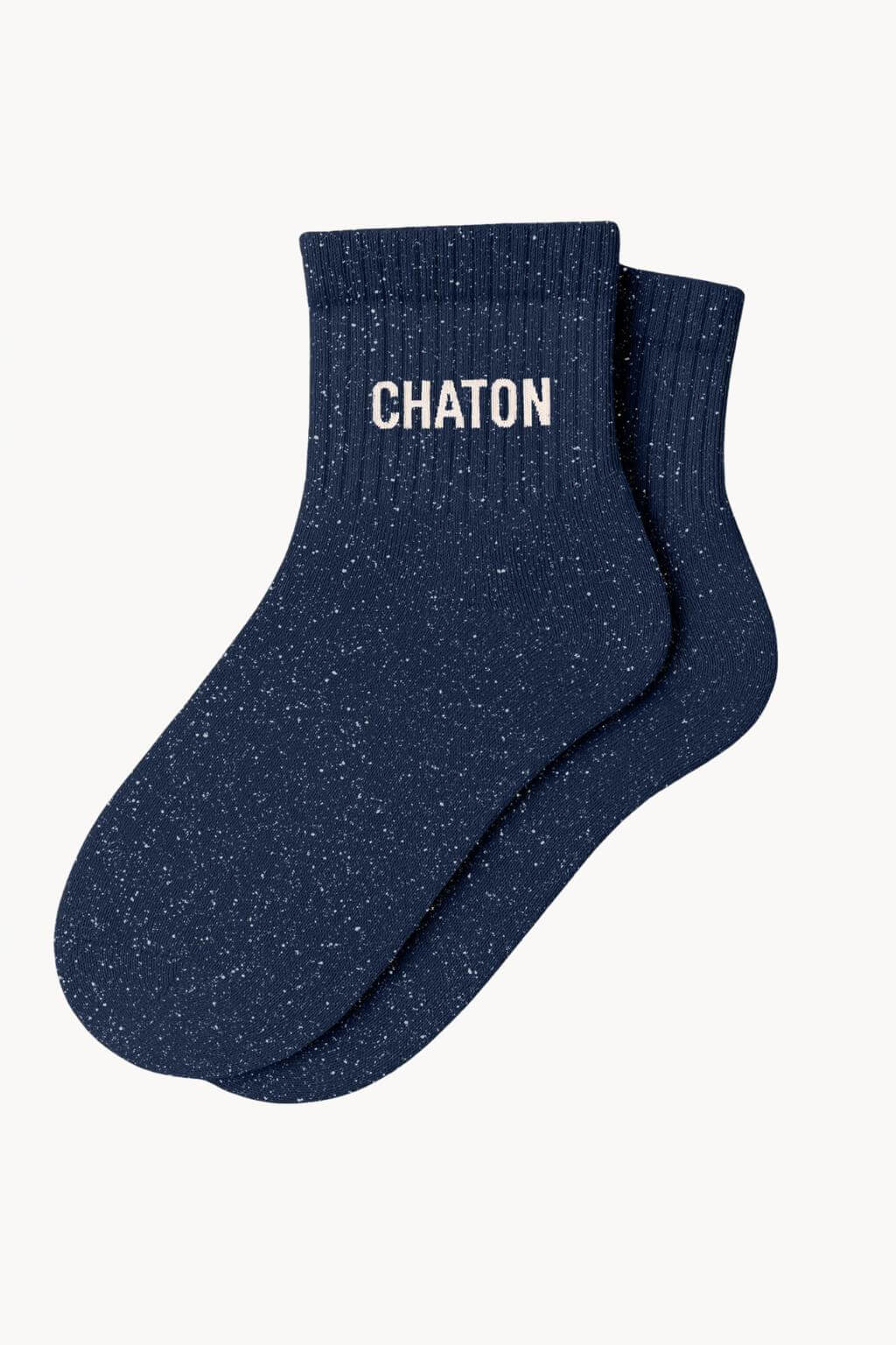 Chaussettes Courtes à Paillettes "CHATON " - Bleu Marine