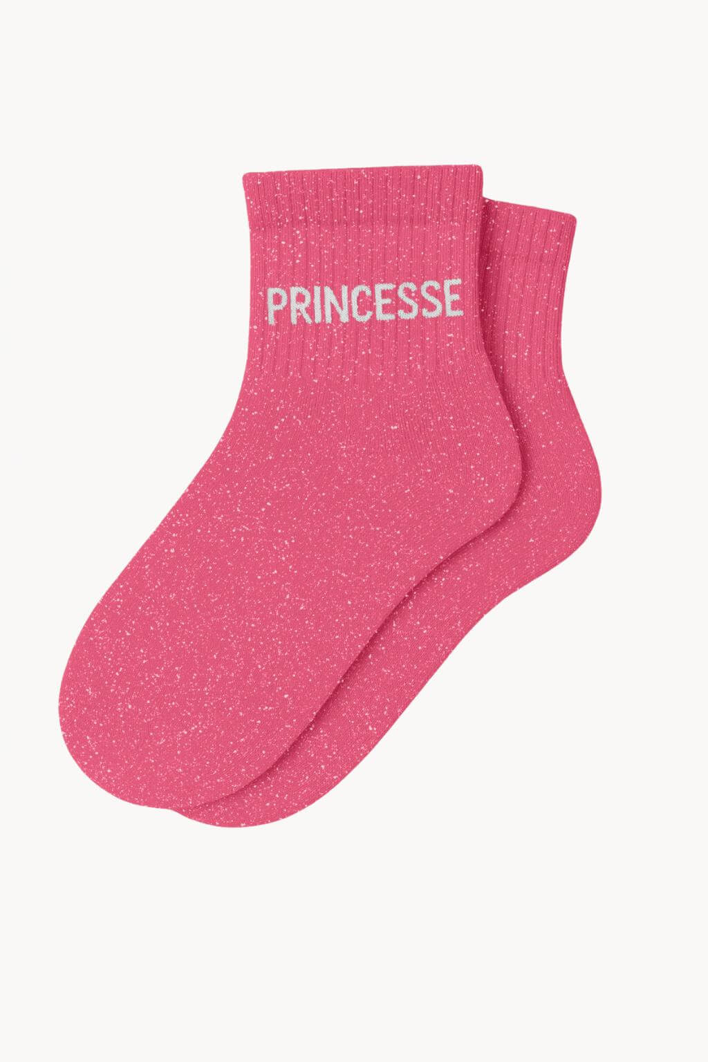 Chaussettes Courtes à Paillettes "PRINCESSE" - Rose Bubble