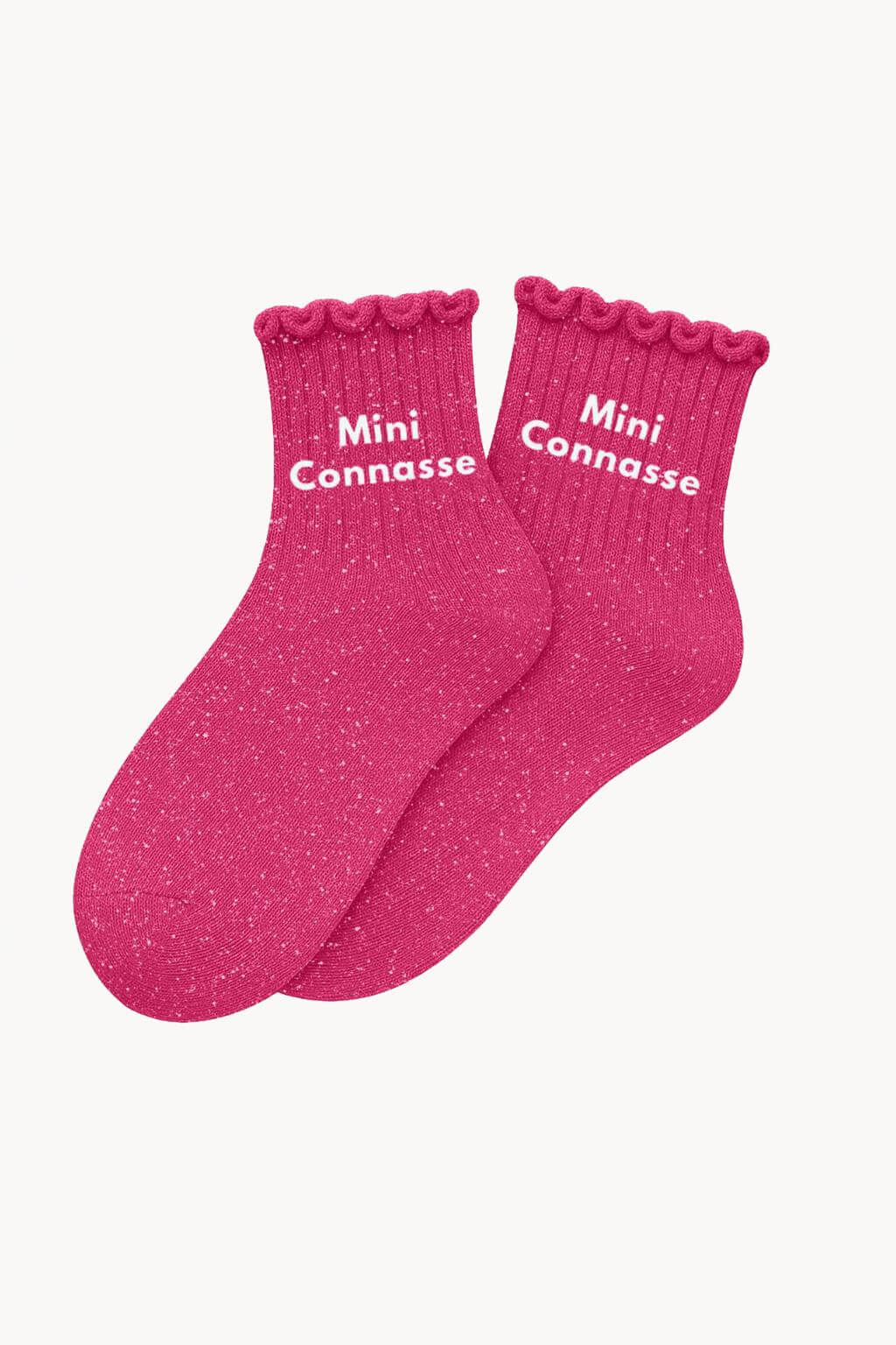 Chaussettes à Paillettes Enfant "Mini Connasse" - Rose Fuschia