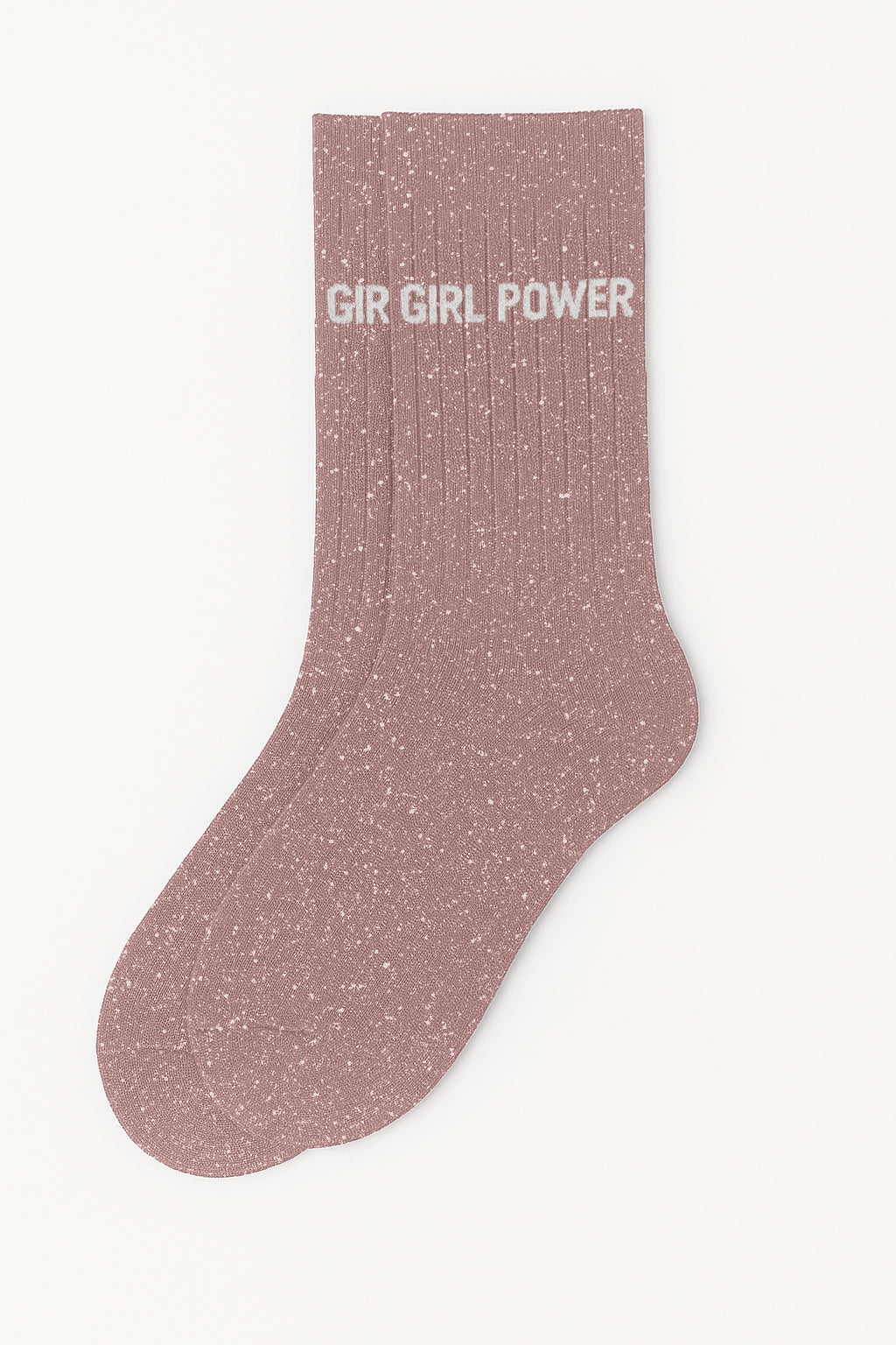 Chaussettes Roses à paillettes modèle  "Girl Power"  - message drôle - cadeau rigolo femme - Woom