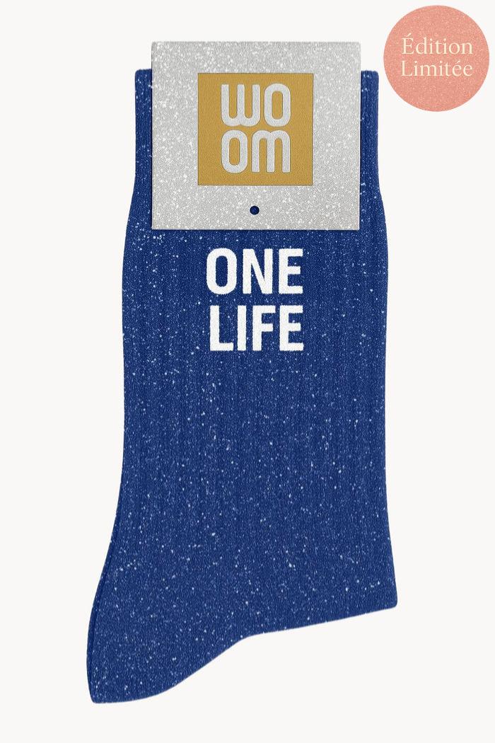 chaussettes one life a paillettes bleues