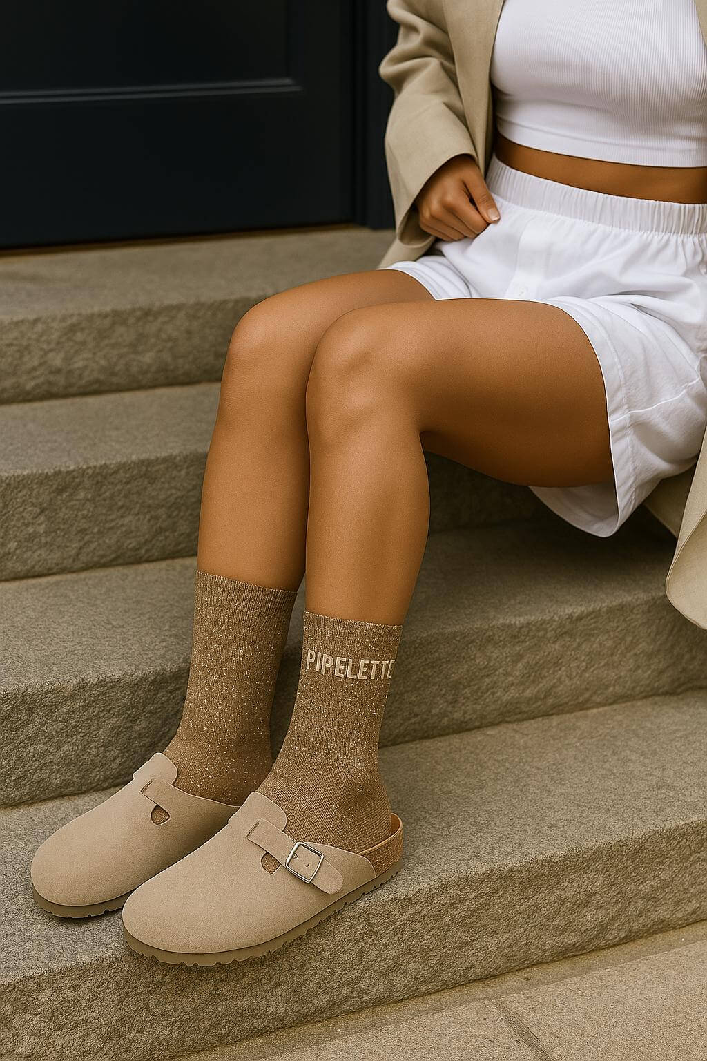 chaussette a paillette portées message pipelette