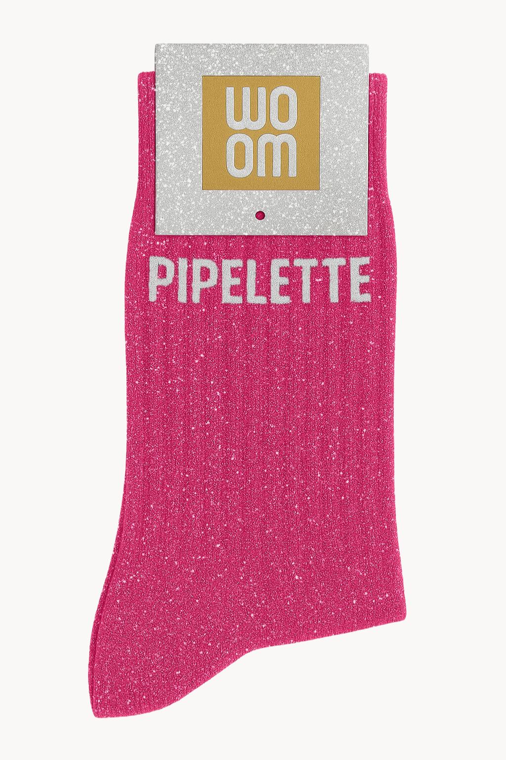 Chaussettes à Paillettes 'Insolente' - Noir Avec Paillettes Dorées - Taille 36/42 - Coton Doux - Cadeau Tendance