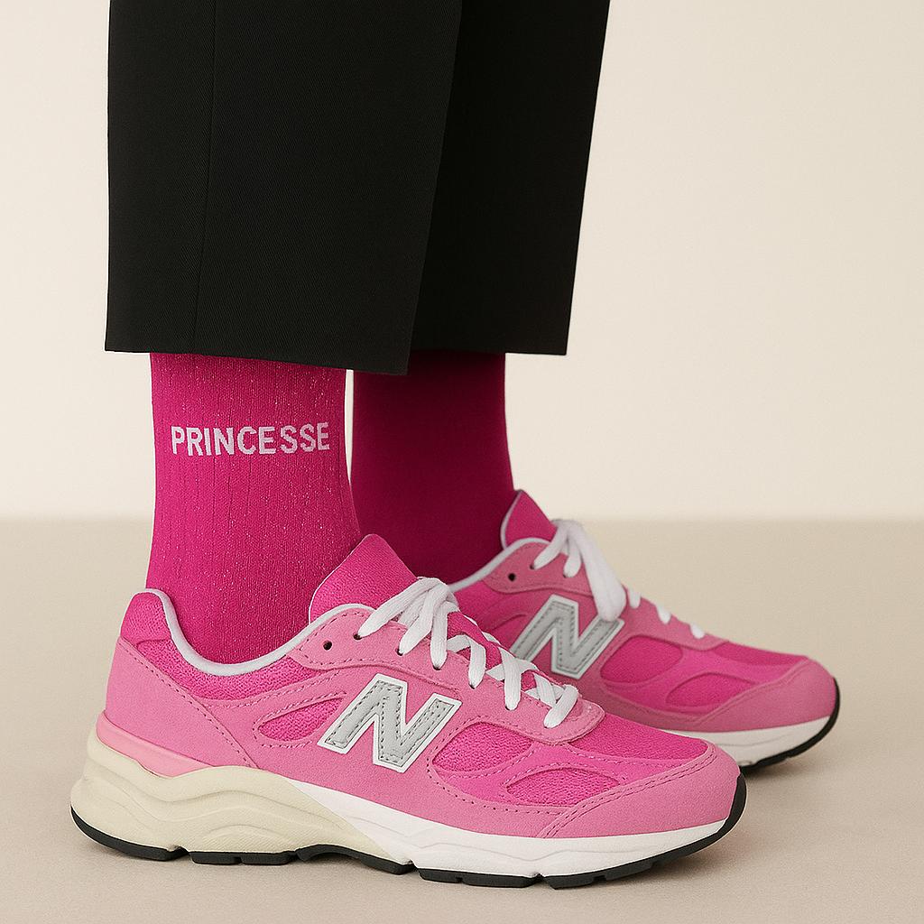 Chaussettes rose  à paillettes modèle  "Princesse"  - Look stylé en chaussette glitter - Woom