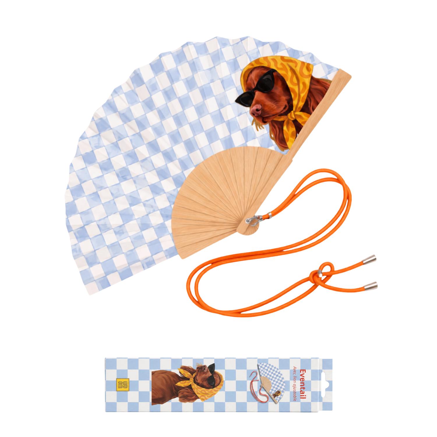 Eventail avec bandoulière - Chien Vichy