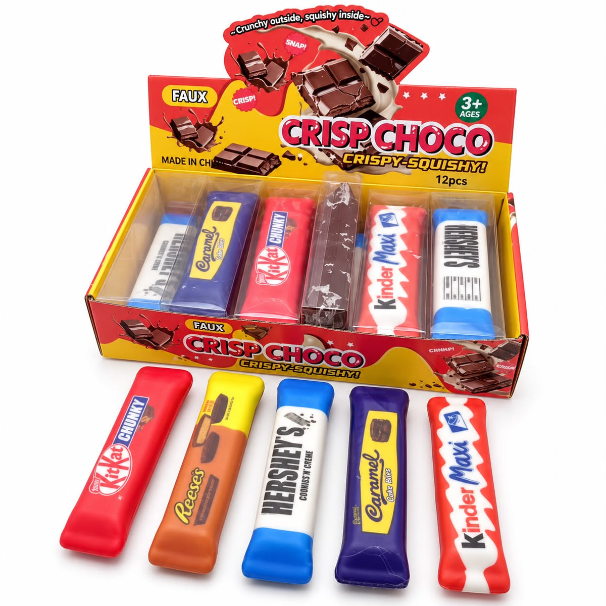 Squishy barre chocolatée – Enrobage craquant & slow rebond