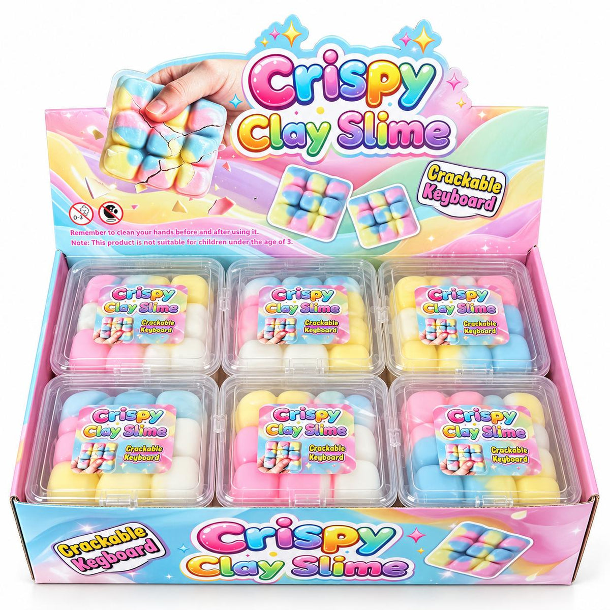 Squishy Tablette de Chocolat Multicolore Crispy – Effet craquant