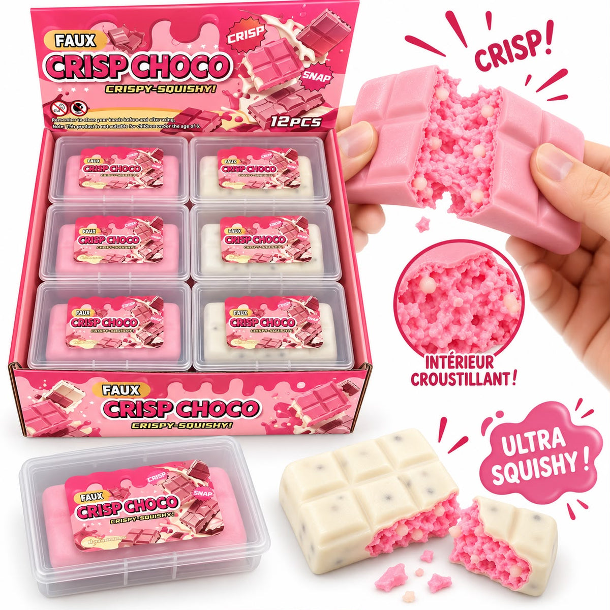 Squishy Crispy Chocolat Rose