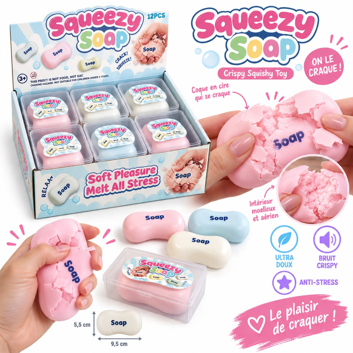 Squishy Crispy Savon Rose