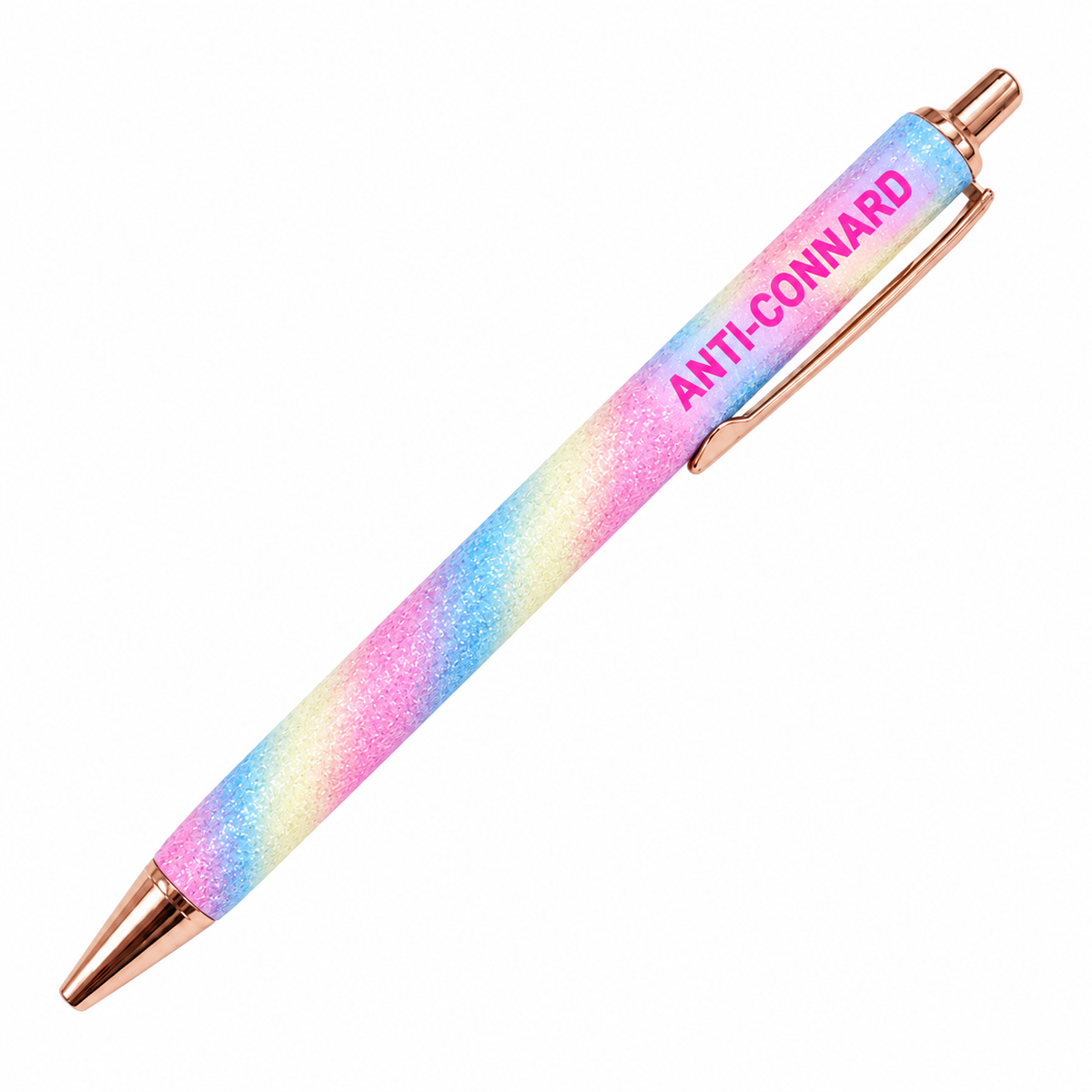 Stylo à Paillettes à Message ANTI-CONNARD Rainbow
