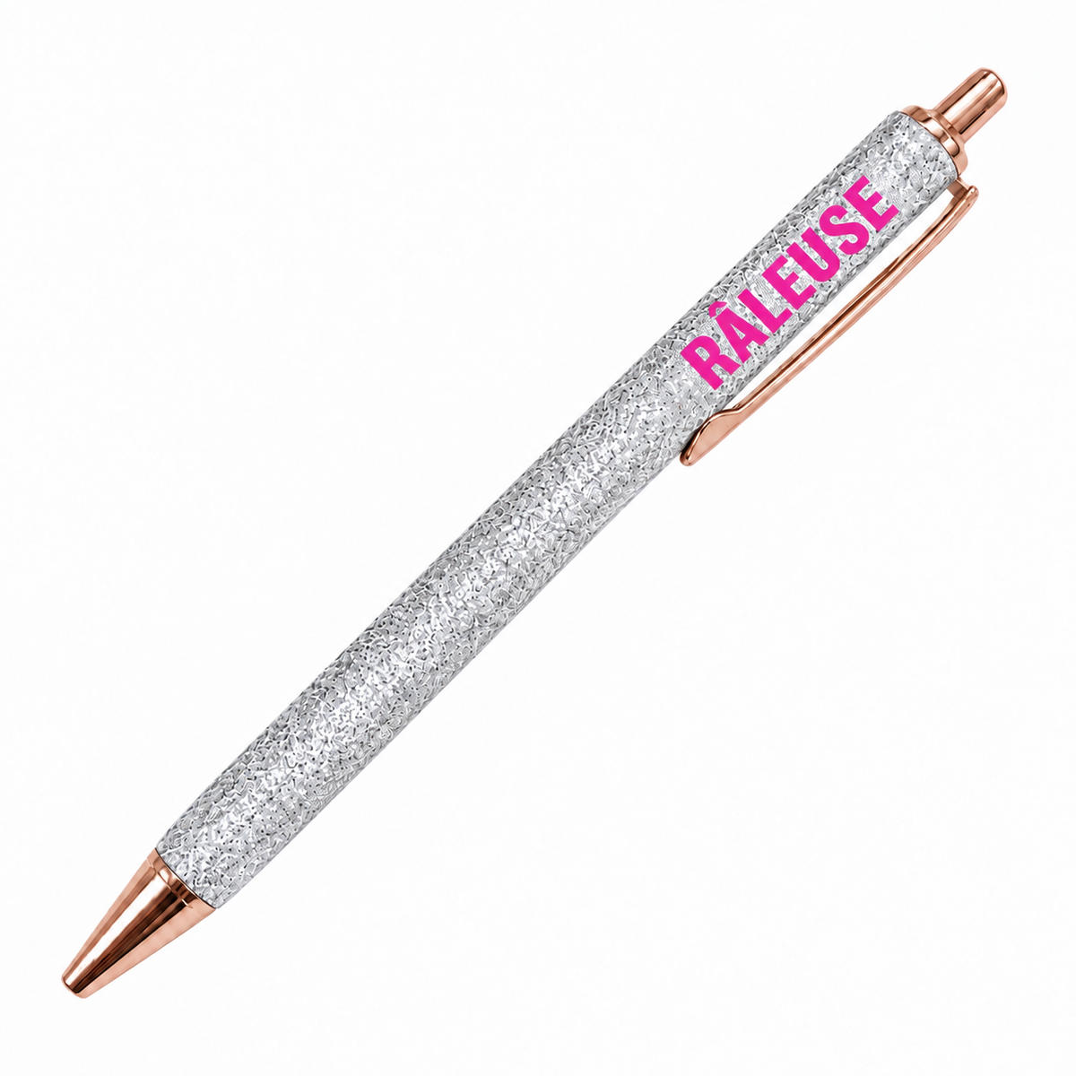Stylo à Paillettes à Message RÂLEUSE Silver