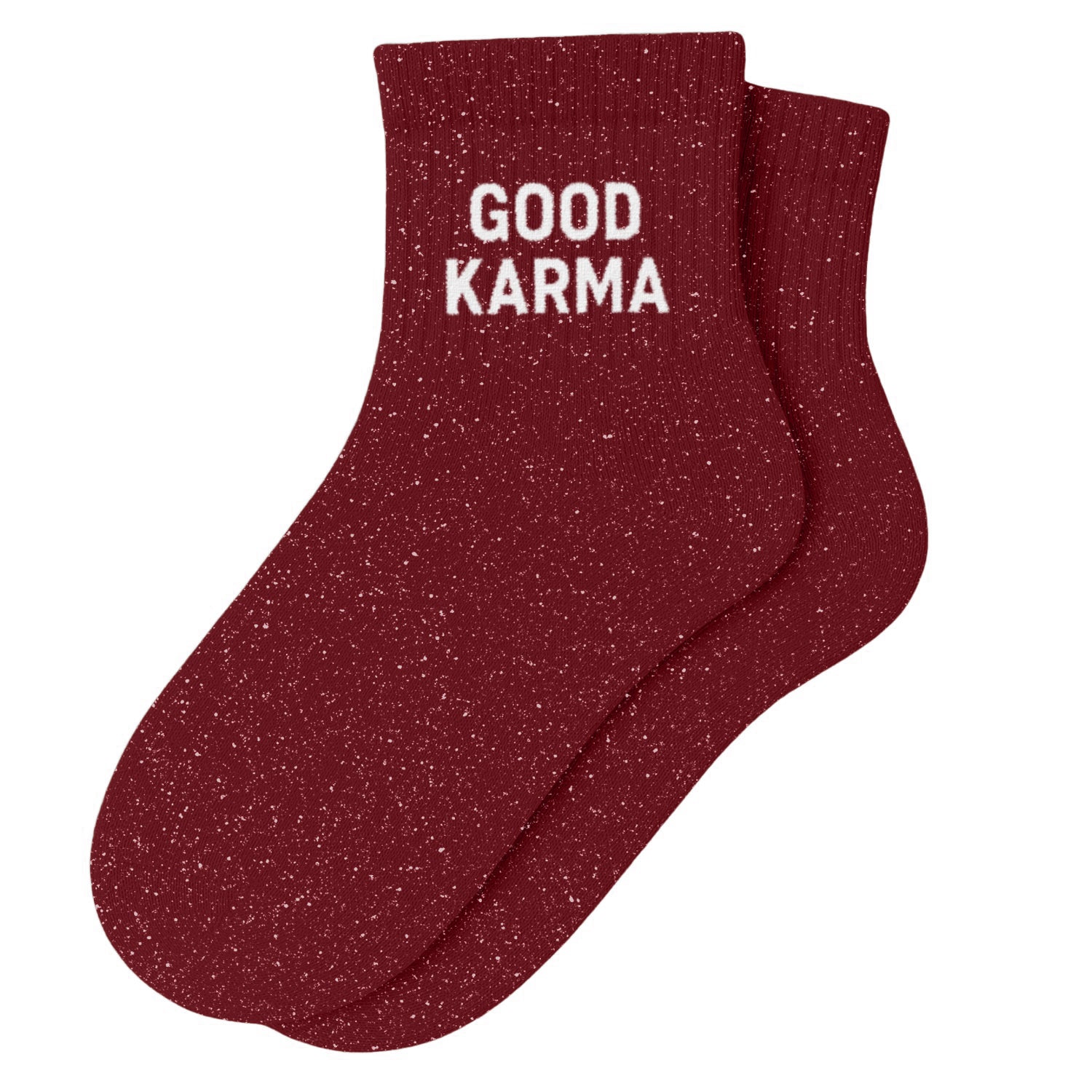 Chaussettes Courtes à Paillettes "GOOD KARMA" - Cherry Pop