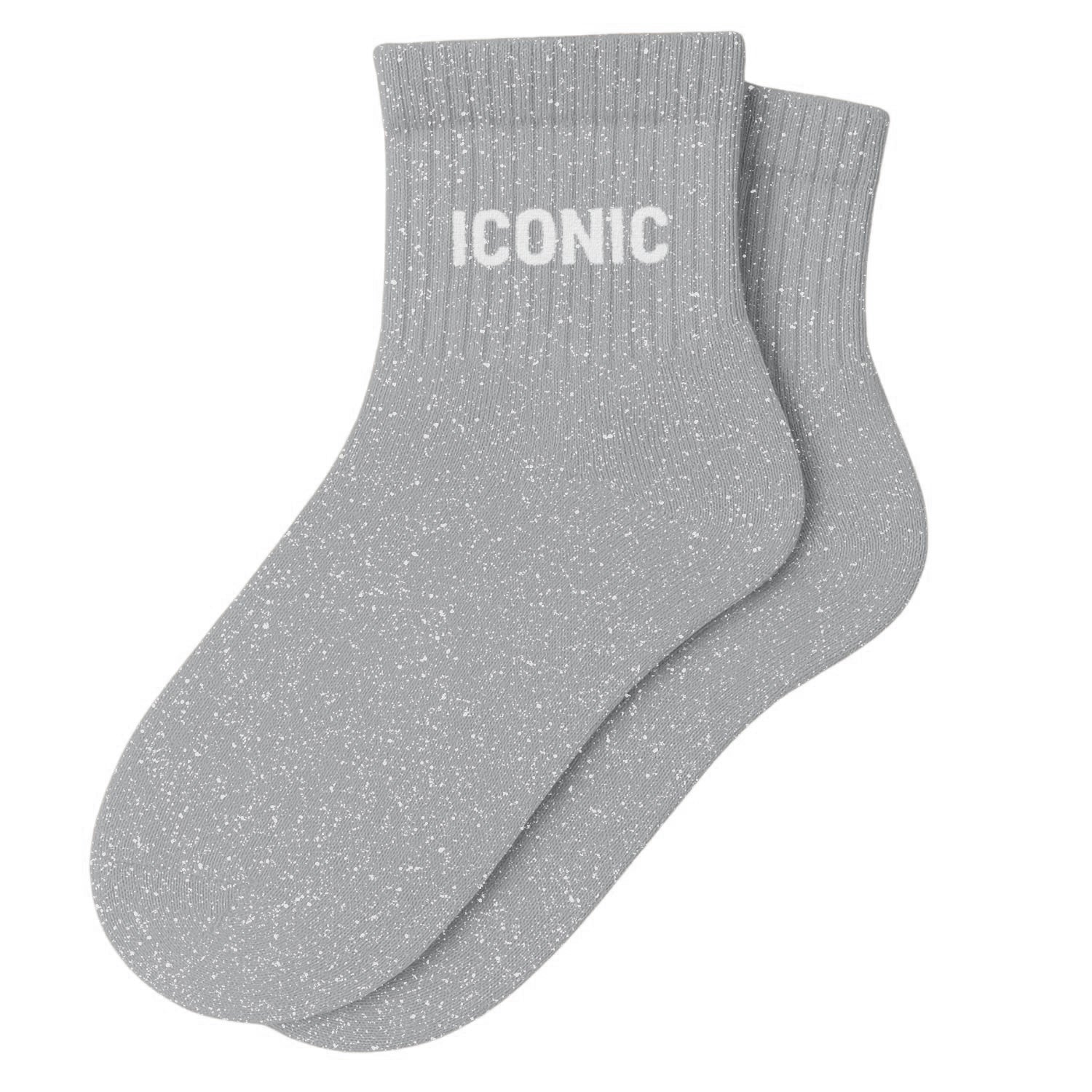 Chaussettes Courtes à Paillettes "ICONIC"- Siver Moon
