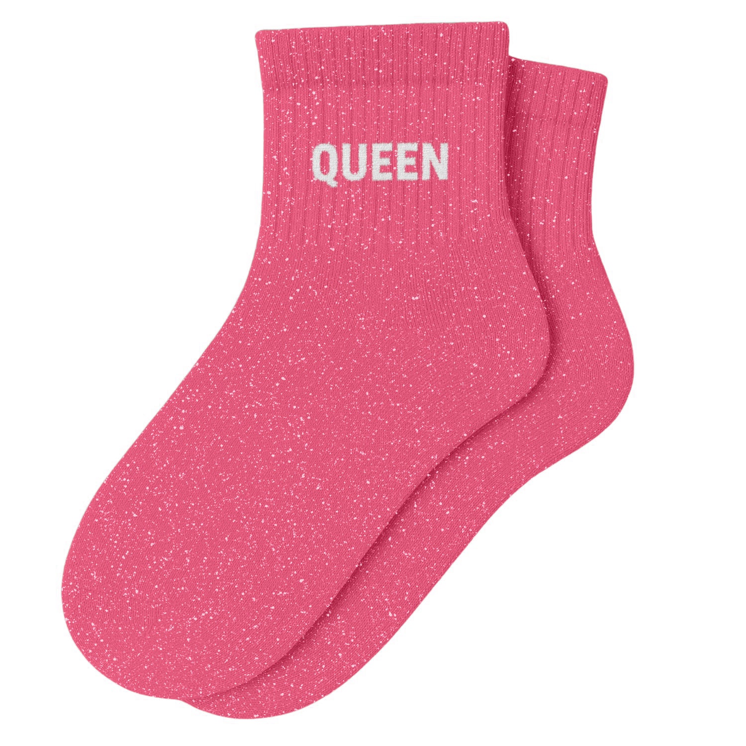 Chaussettes Courtes à Paillettes "QUEEN" - Rose Bubble