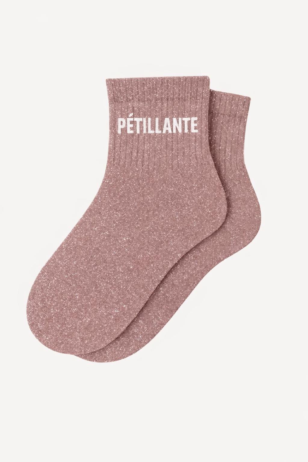 Chaussettes Courtes à Paillettes " PÉTILLANTE" - Rose Gold