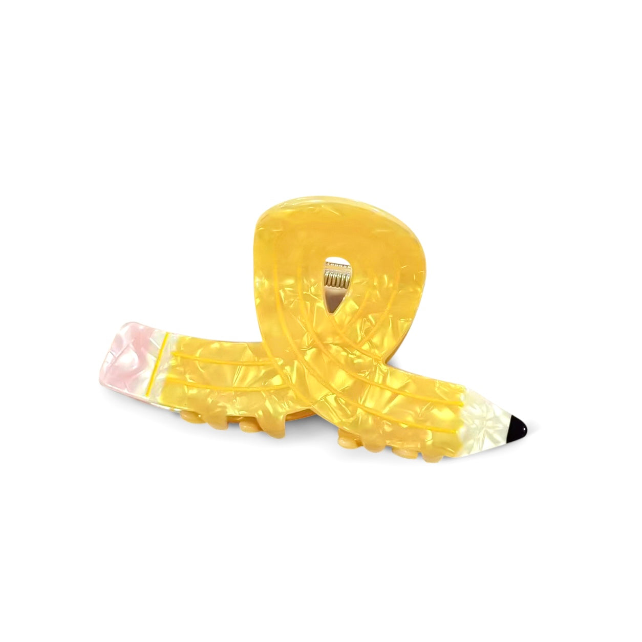 Pince à Cheveux Crayon Jaune