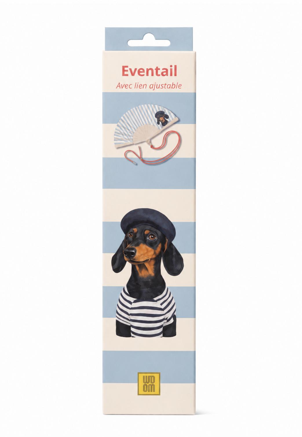 Eventail avec bandoulière - Chien Rayé
