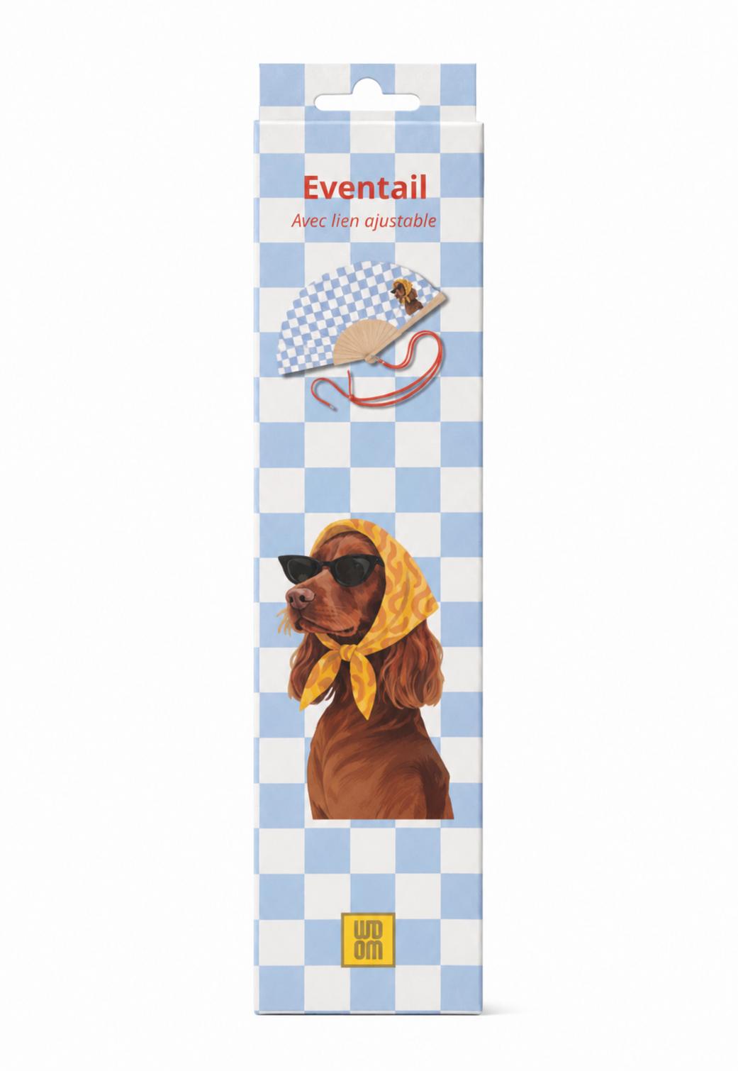 Eventail avec bandoulière - Chien Vichy