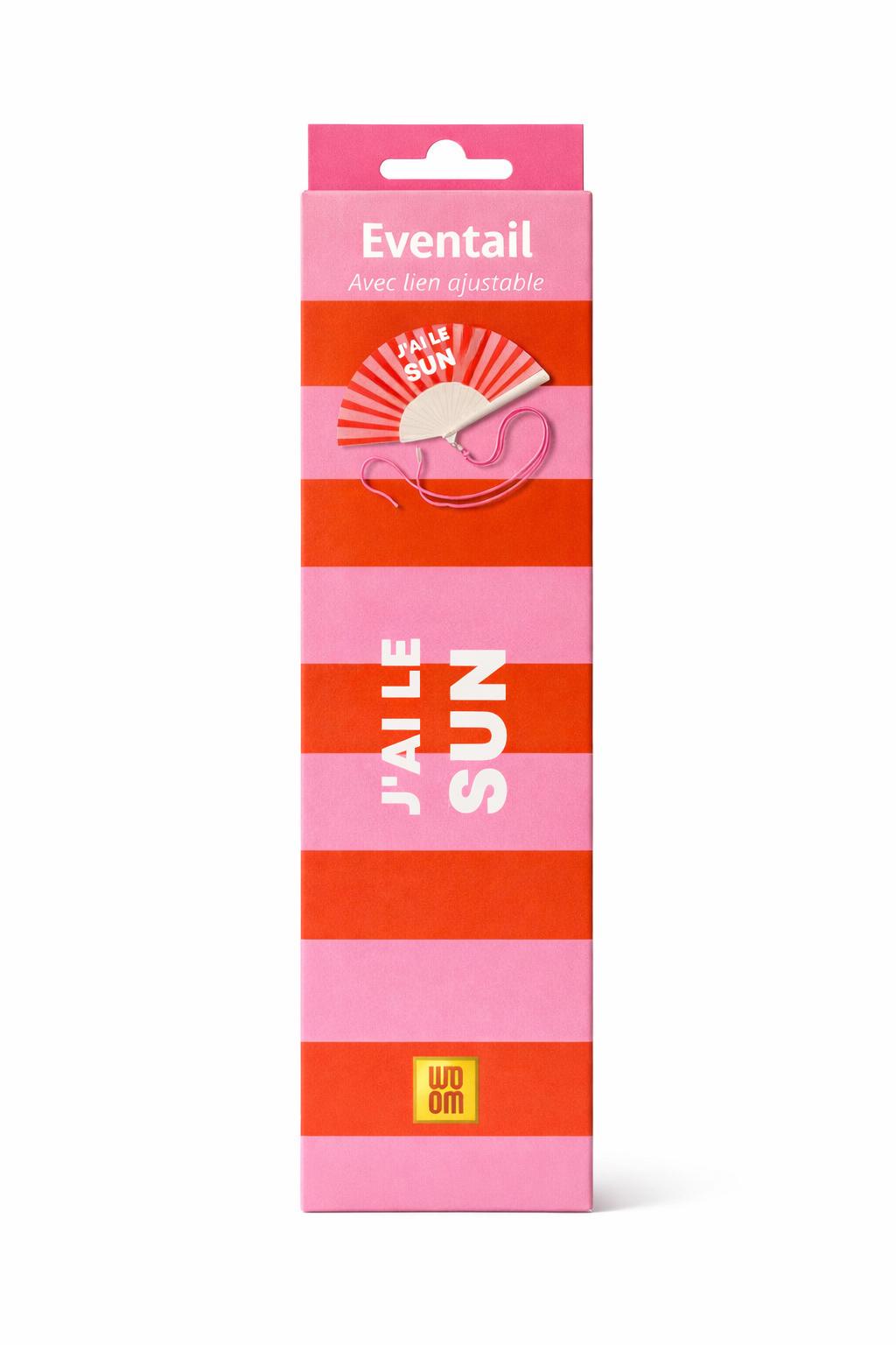 Boîte cadeau de l’éventail avec bandoulière message “J’ai le Sun”
