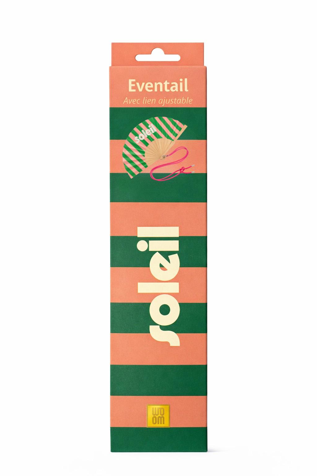 Boîte cadeau de l’éventail avec bandoulière motif soleil
