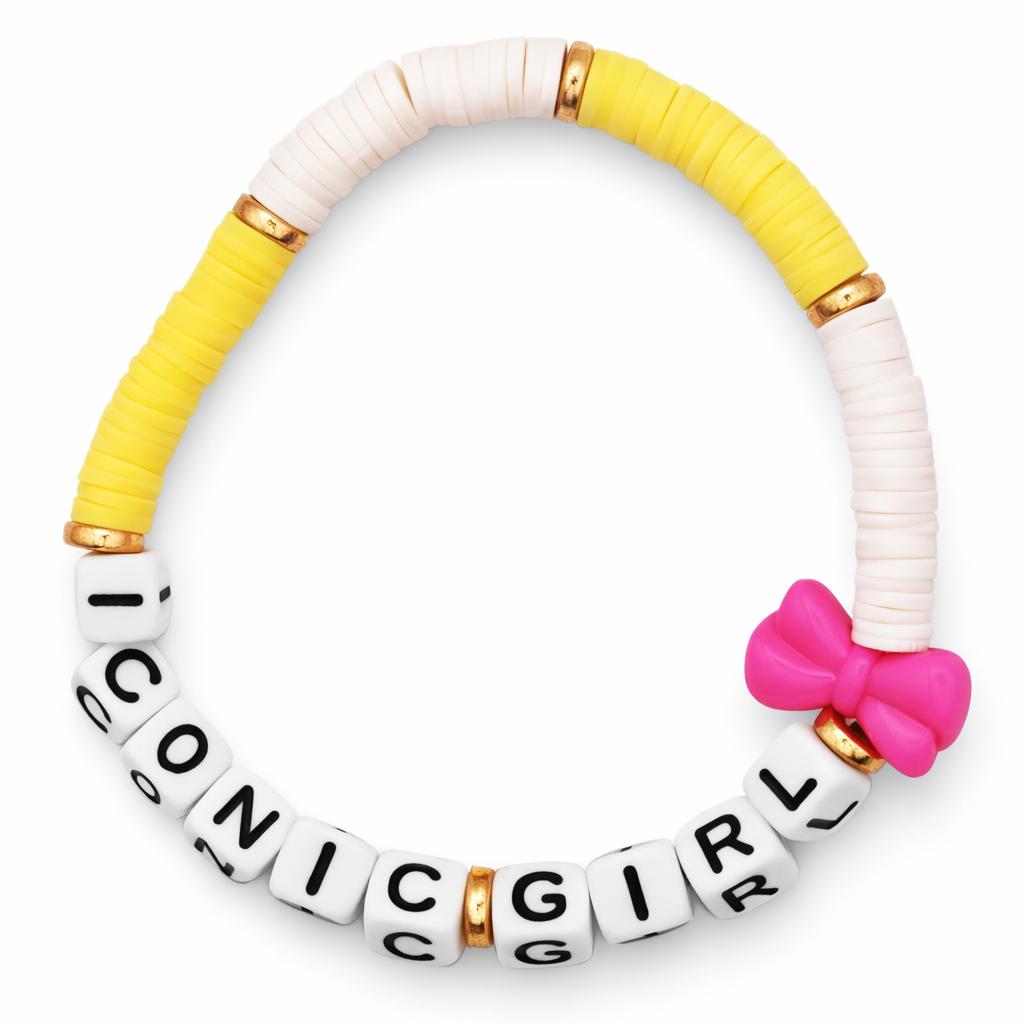 Bracelet Amitié Swifties ICONIC GIRL - Jaune et Blanc