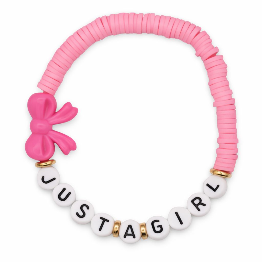 Bracelet Amitié Swifties JUST A GIRL - Rose clair