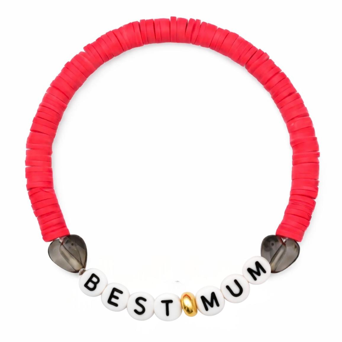 Bracelet Amitié Swifties BEST MUM - Fuchsia