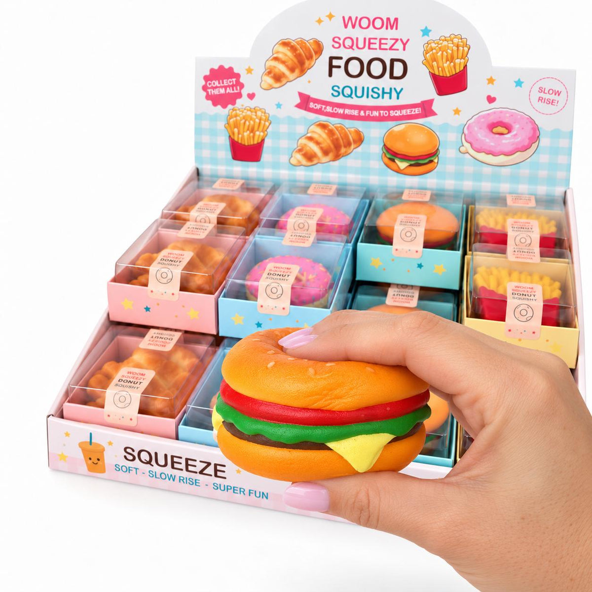 Squishy FOODIE Slow Rebond – 4 modèles gourmands surprise