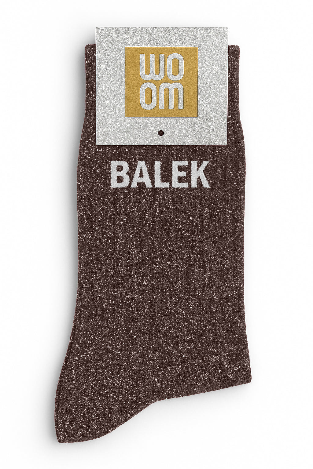Chaussettes à Paillettes à Message "Balek" - Moka Glow