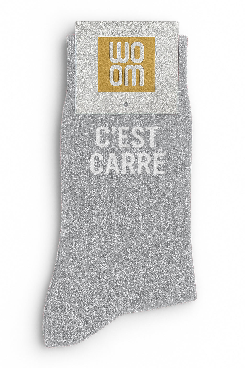Chaussettes à Paillettes à Message "C'est Carré" - Silver Moon