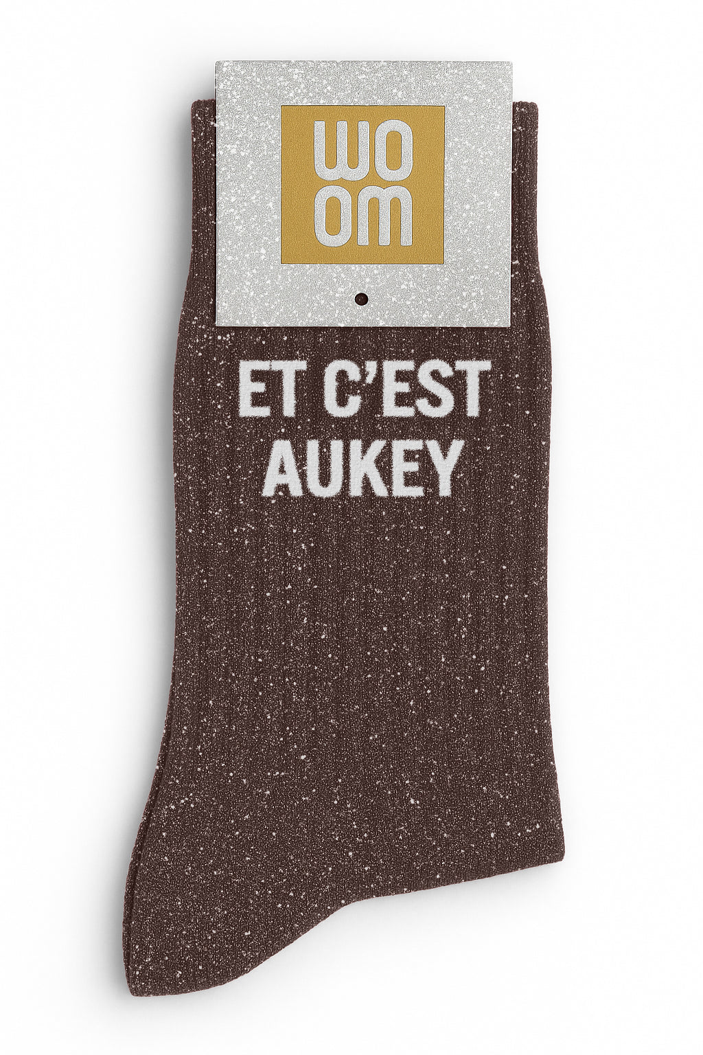 Chaussettes à Paillettes à Message "Et C'est Aukey" - Moka Glow