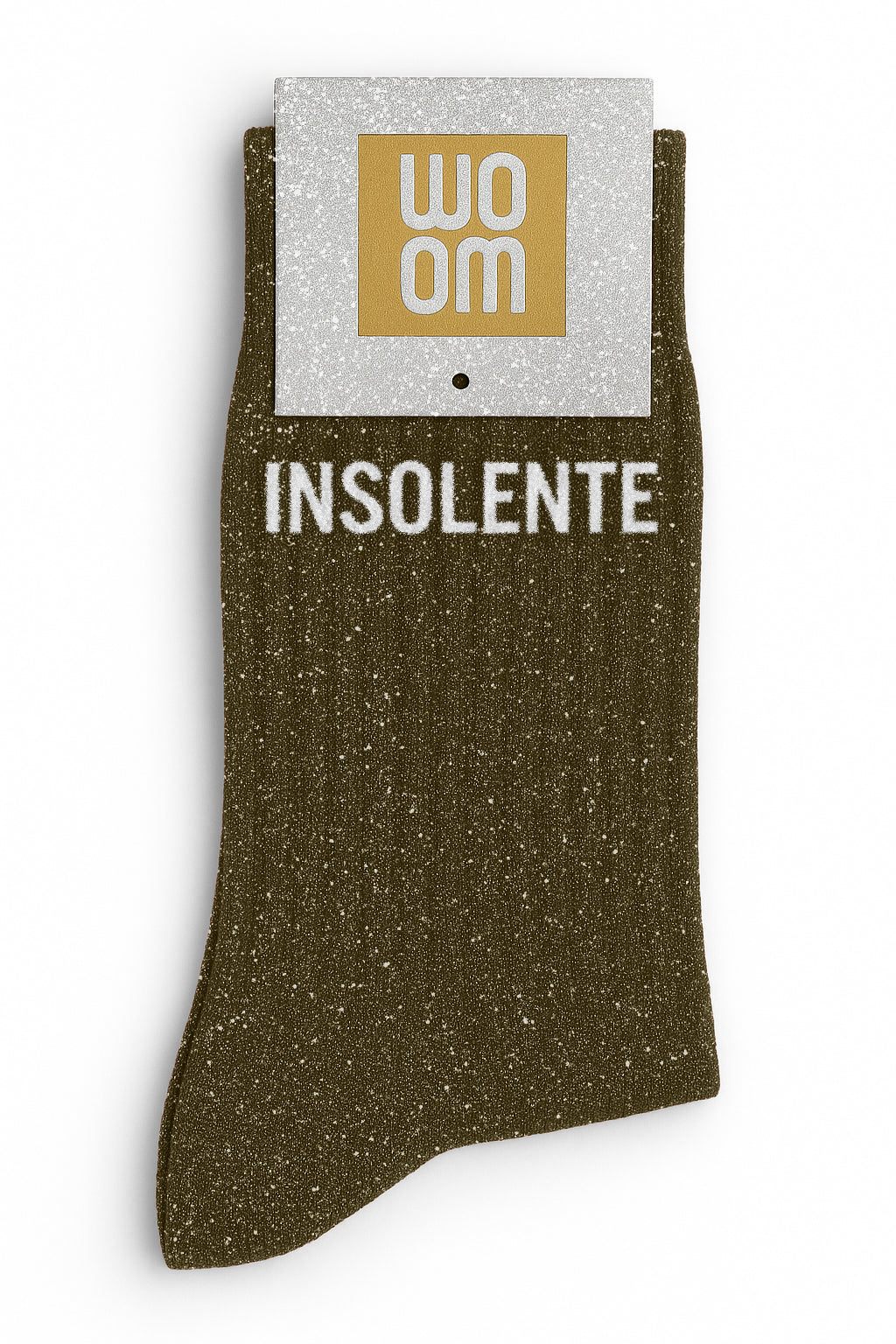 Chaussettes à Paillettes à Message "Insolente" - Kaki
