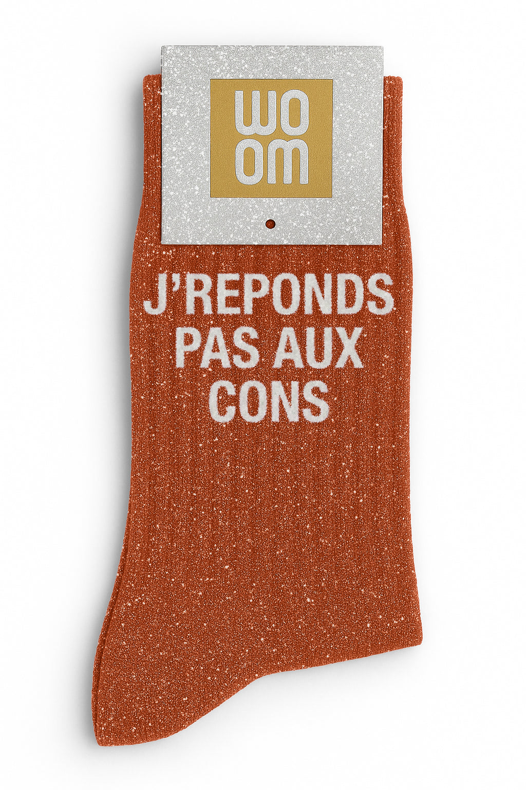 Chaussettes à Paillettes à Message "J'répond pas aux Cons" - Roobios