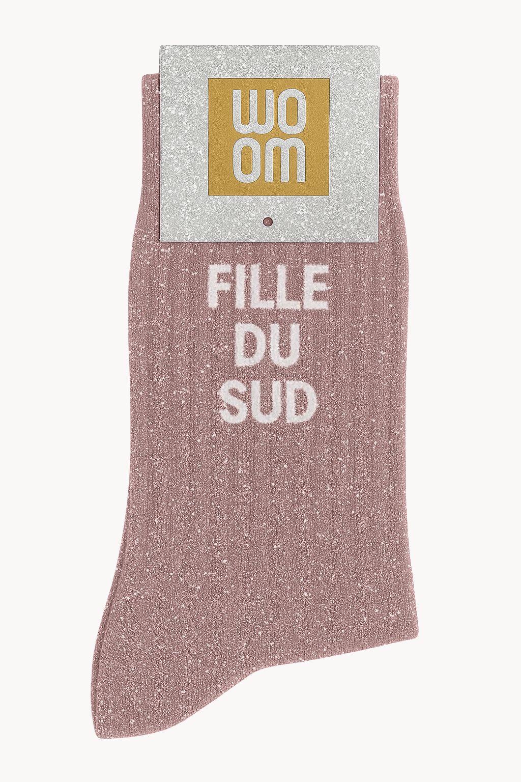 Chaussettes à Paillettes à Message "Fille Du Sud" - Rose Gold